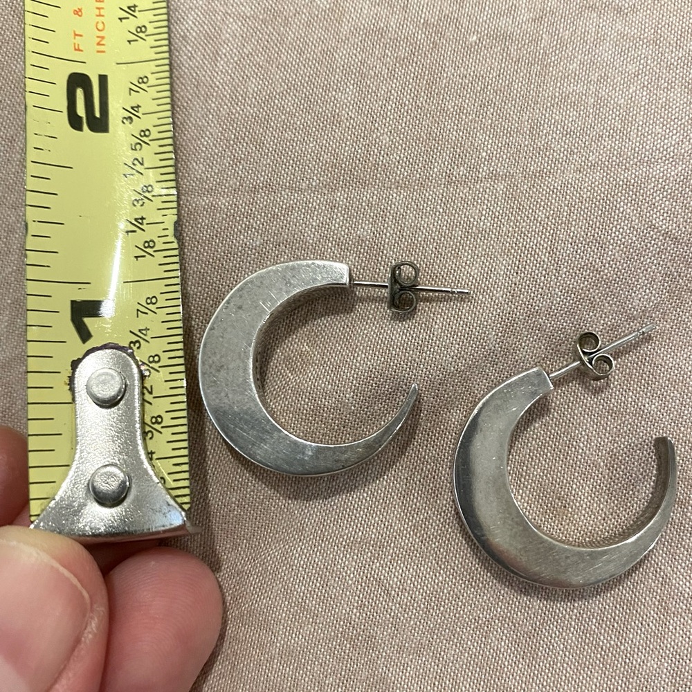 Sterling silver stud hoops